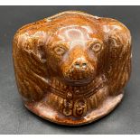 19th century Scottish treacle glaze wally dog bank. [8.5cm high]