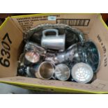 Box of plated ware etc