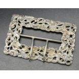 Antique ornate Chester Silver belt buckle. Produced by King & Sons. [8x5cm]