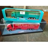 Large Boxed corgi James irlam and sons truck and curtain side trailor model together with other