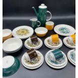 A Collection of Mixed Royal Doulton porcelain saucers, bowls and coffee set. Includes makes Segovia,