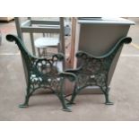 Pair of Cast iron garden bench ends.