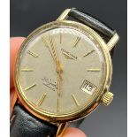 Vintage Gent's 9ct gold Longines Flagship Automatic evening wristwatch. [Working condition]