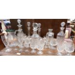 Mixed lot of crystal to include decanters and glasses