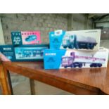 2 boxed corgi showman truck models together with vintage boxed child's musical instrument.