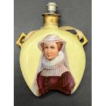 Antique porcelain perfume bottle depicting a possible portrait of Mary Queen of Scots. [8.5x6.5cm]