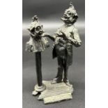 Bronze Charles Dickens Mr Pecksniff sculpture. [13cm high]