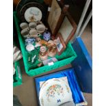 Box of collectables includes Victorian dump paperweight , aynsley etc
