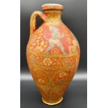 19th century middle east hand painted urn water carrier. Hand painted with various god like figures.