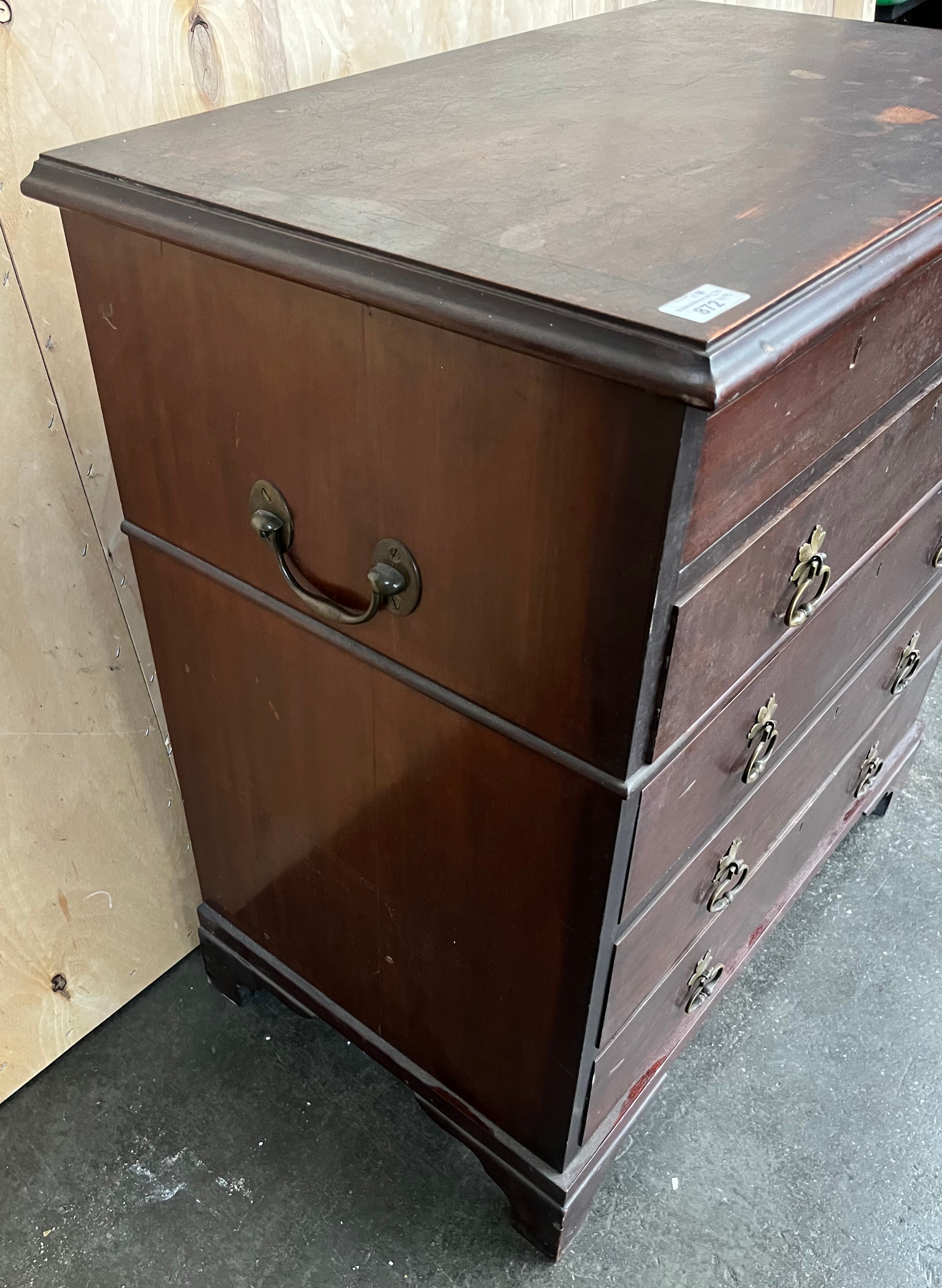 20th century small chest of drawers, the rectangular top above two short drawers and four long - Image 3 of 5