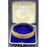 Birmingham 9ct yellow gold bangle. [14.79GRAMS]