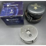 Hardy Bros. 'Marquis' Salmon No.2. Fly reel, line and pouch, Comes with box- not original box.
