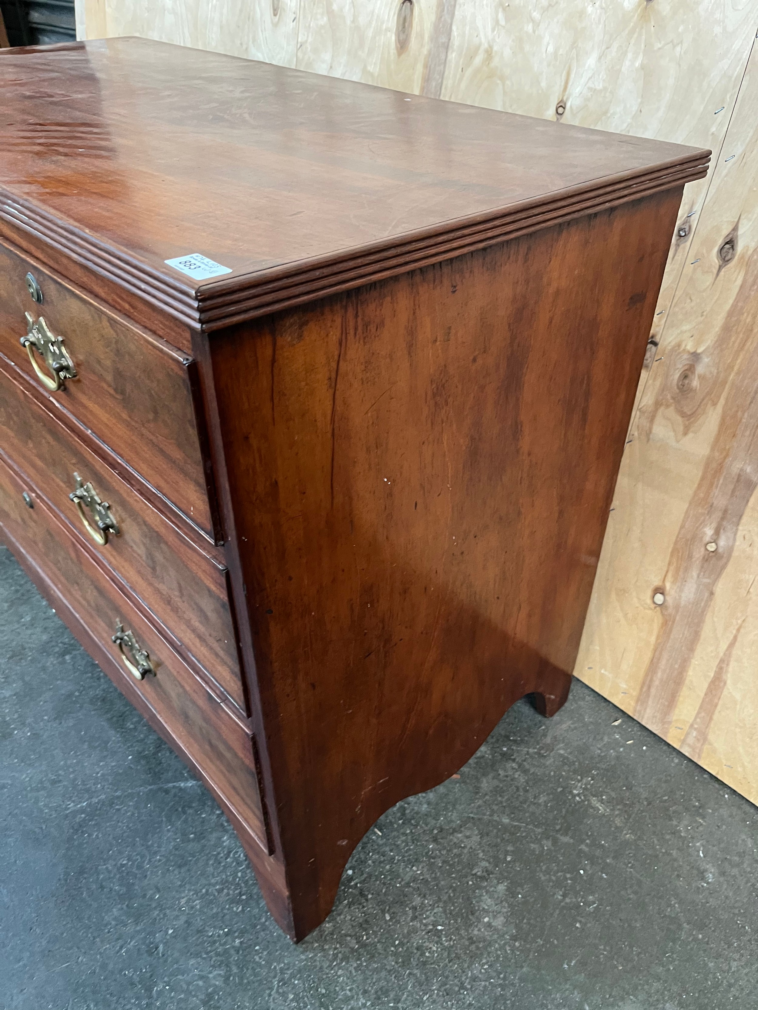 19th century chest of drawers, the rectangular top above two short drawers and two long drawers, - Image 5 of 5