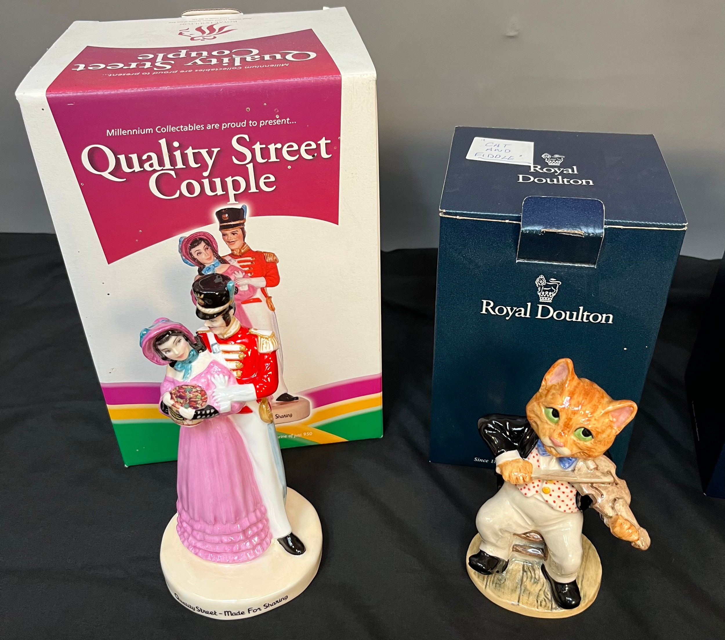 Four various Royal Doulton figures to include Quality Street Couple limited edition, The Cat and the - Image 2 of 3