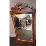 Georgian/Regency carved scroll framed mirror with central gilt painted moulded bird [103x53cm]