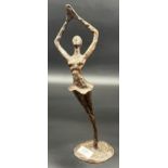 Contemporary solid bronze ballerina figurine sculpture. [35cm high]