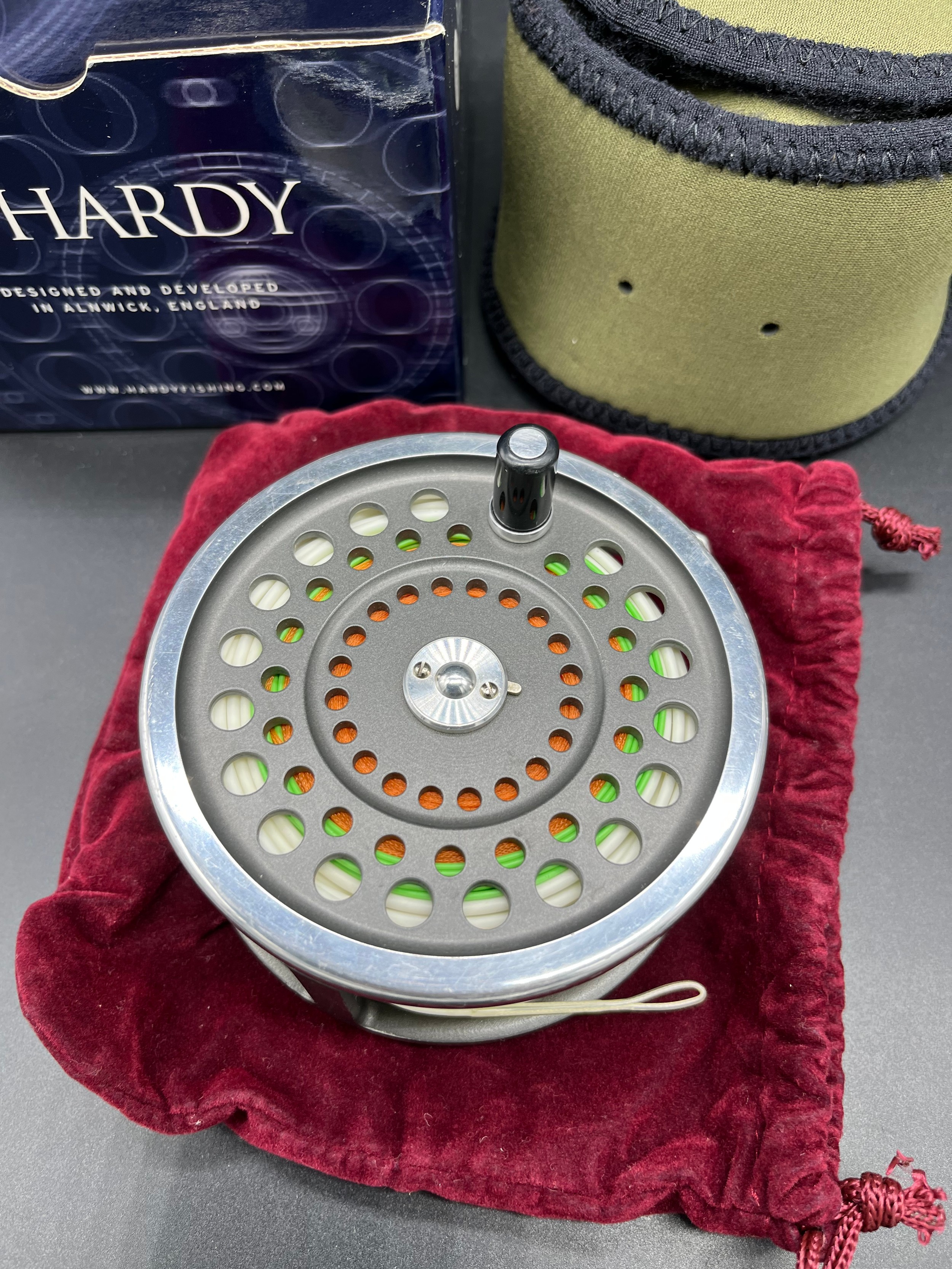 Hardy Bros. 'Marquis' Salmon No.3. Fly reel, line and hardy pouch bag. Comes with a box- not - Bild 4 aus 4