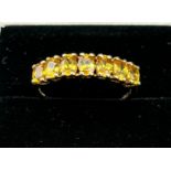 10ct yellow gold and yellow tourmaline stone set ring. [Ring size P1/2] [1.80Grams]