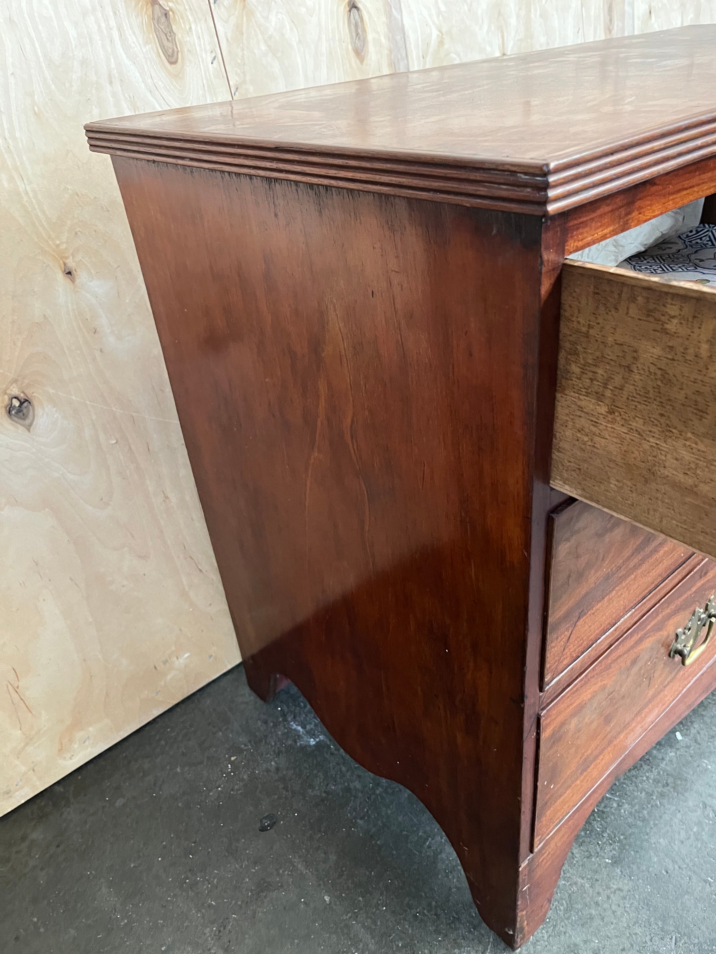 19th century chest of drawers, the rectangular top above two short drawers and two long drawers, - Image 4 of 5