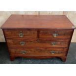 19th century chest of drawers, the rectangular top above two short drawers and two long drawers,