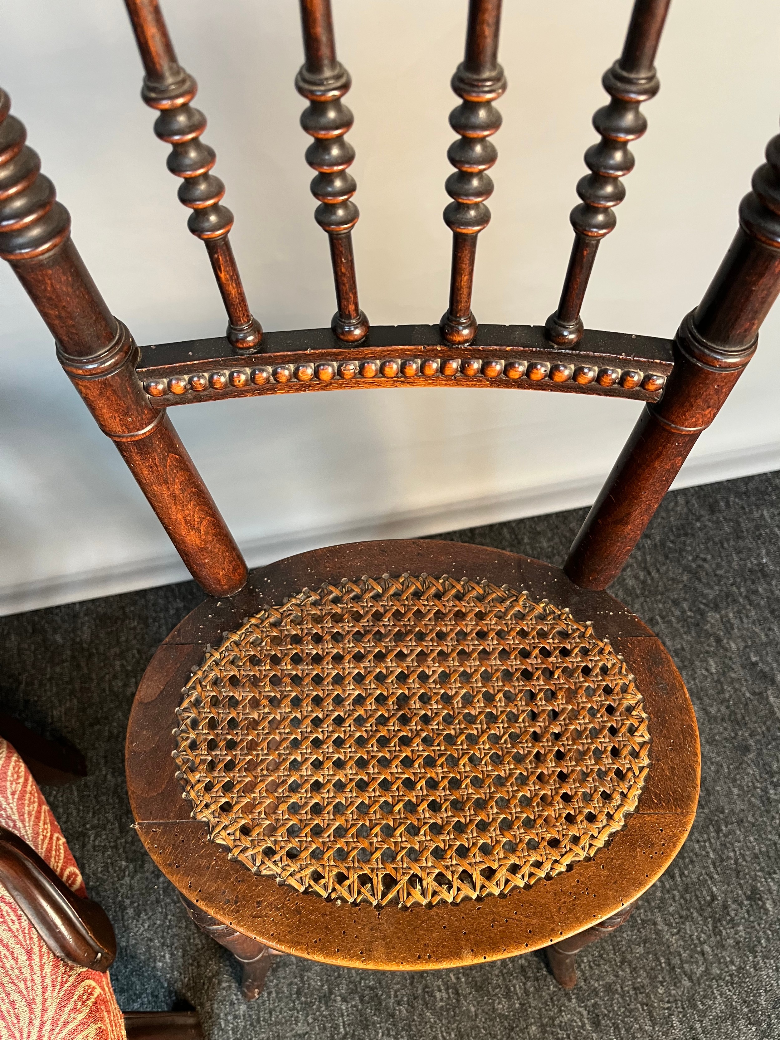 19th century child's highchair, together with 19th century child's armchair. [Signs of old woodworm] - Image 3 of 4