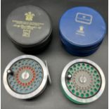 Hardy Bros. 'The Sunbeam' 9/10 fly reel, line and spare spool. both come with protective pouches.