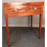 19th century dressing table, the top opening to interior storage compartments, above a dummy drawer,