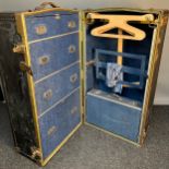Vintage travel trunk [Mendel Trunk] with fitted interior drawers and coat stand, complete with