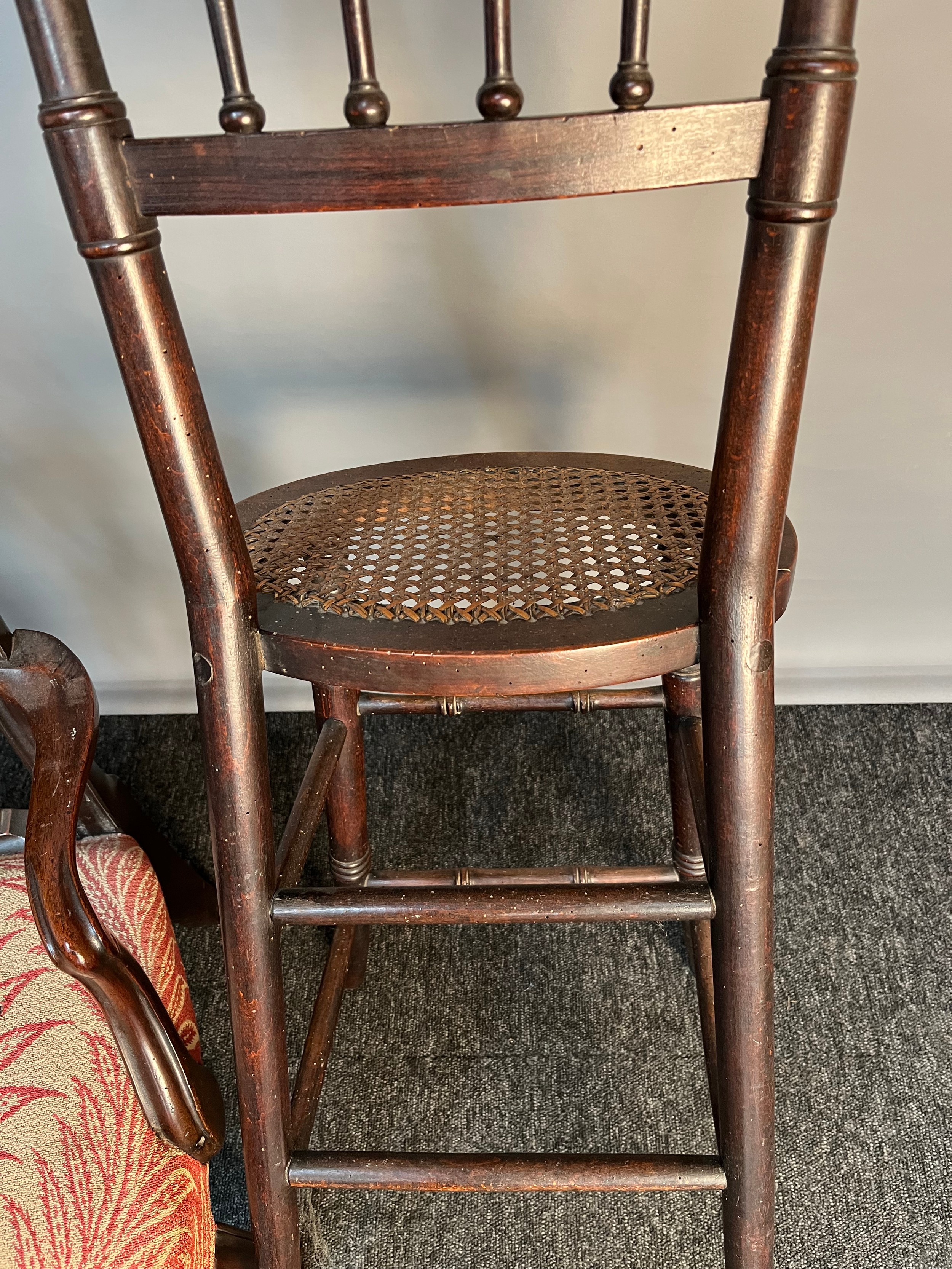 19th century child's highchair, together with 19th century child's armchair. [Signs of old woodworm] - Image 4 of 4