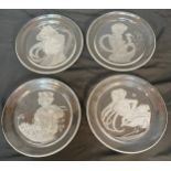 Four limited edition 'The Bradford Exchange' Original Yates etched glass collectors plates with