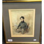 Early 19th century watercolour portrait of a seated gentleman. Signed to the bottom right corner. [