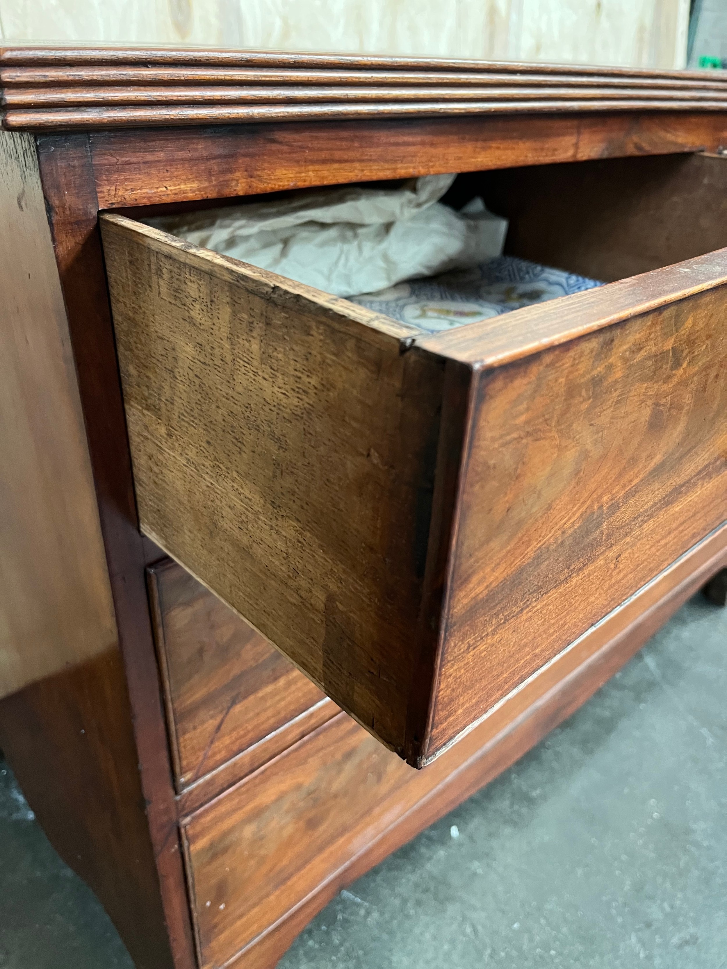 19th century chest of drawers, the rectangular top above two short drawers and two long drawers, - Image 3 of 5