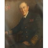 Large gilt framed oil on canvas depicting a portrait of Admiral Sir Charles Dundas of Dundas 1920 [