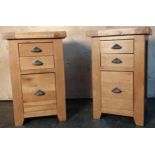 Pair of Contemporary hardwood bedside chest of drawers [70x40x45cm]