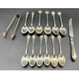 A Collection of Silver flatwares to include a set of six London silver tea spoons. Includes Sugar