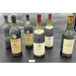 Six bottlings of wine. 1978 Chateau Talbot, Two Bottles of 1977 Beaune, Two Bottles of Bairrada