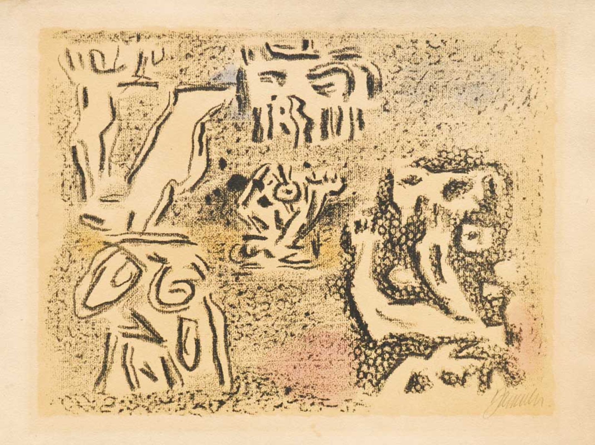 Willi Baumeister - Ohne Titel (mit dem Ungeheuer Chumbaba), 1946