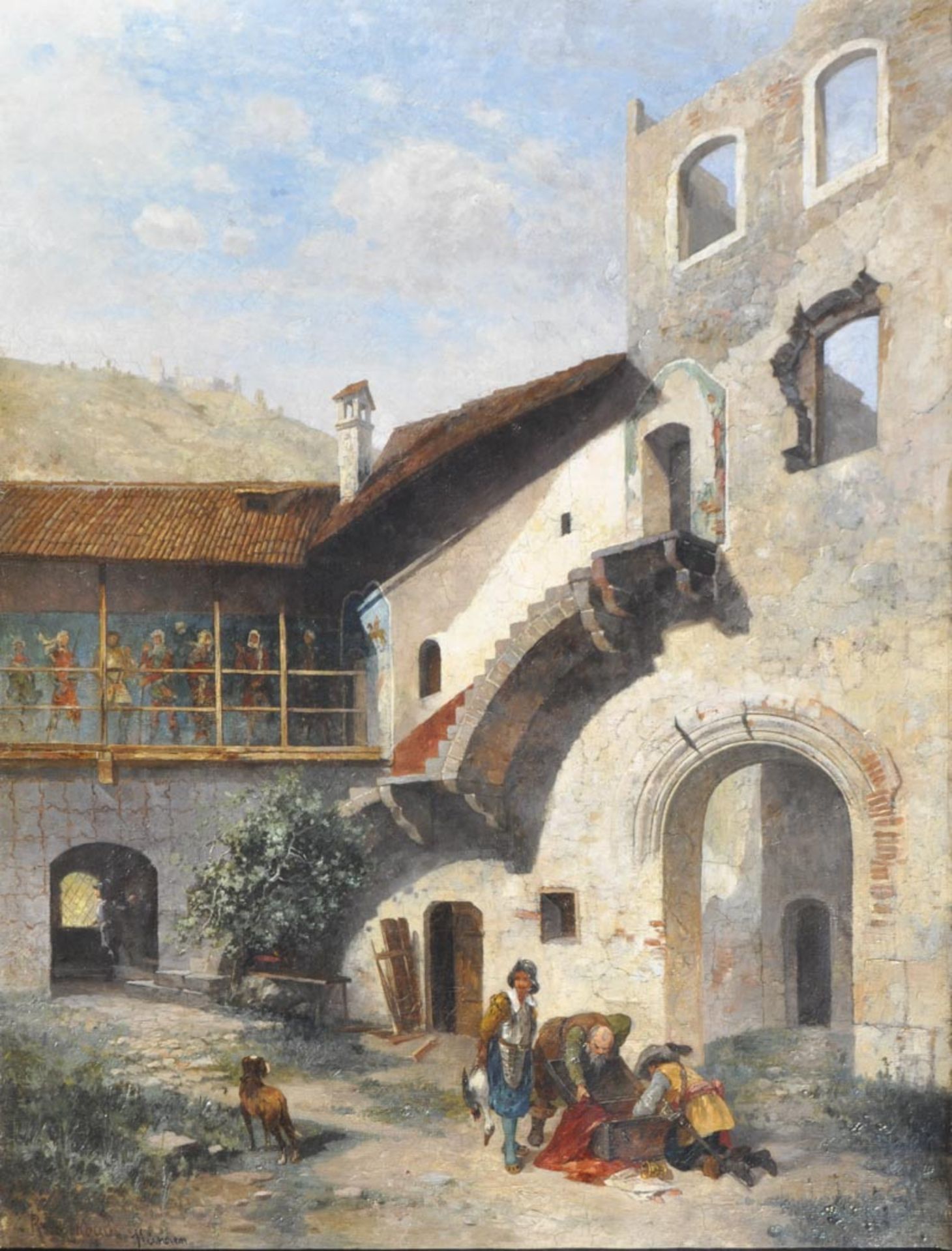 Eugen Reichenbach - Hof von Schloss Runkelstein bei Bozen