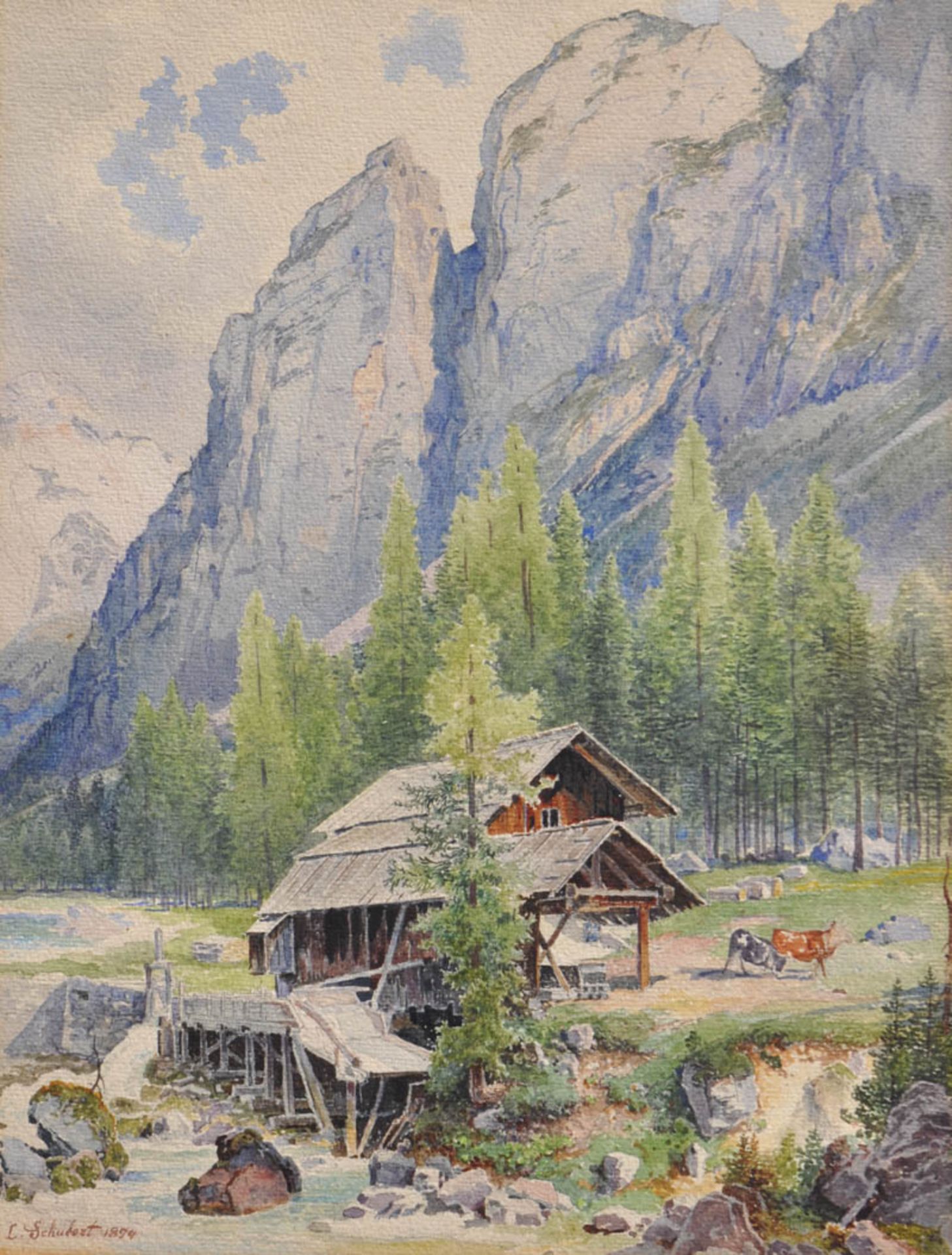 Heinrich Carl Schubert - Landschaft bei Cortina, 1894