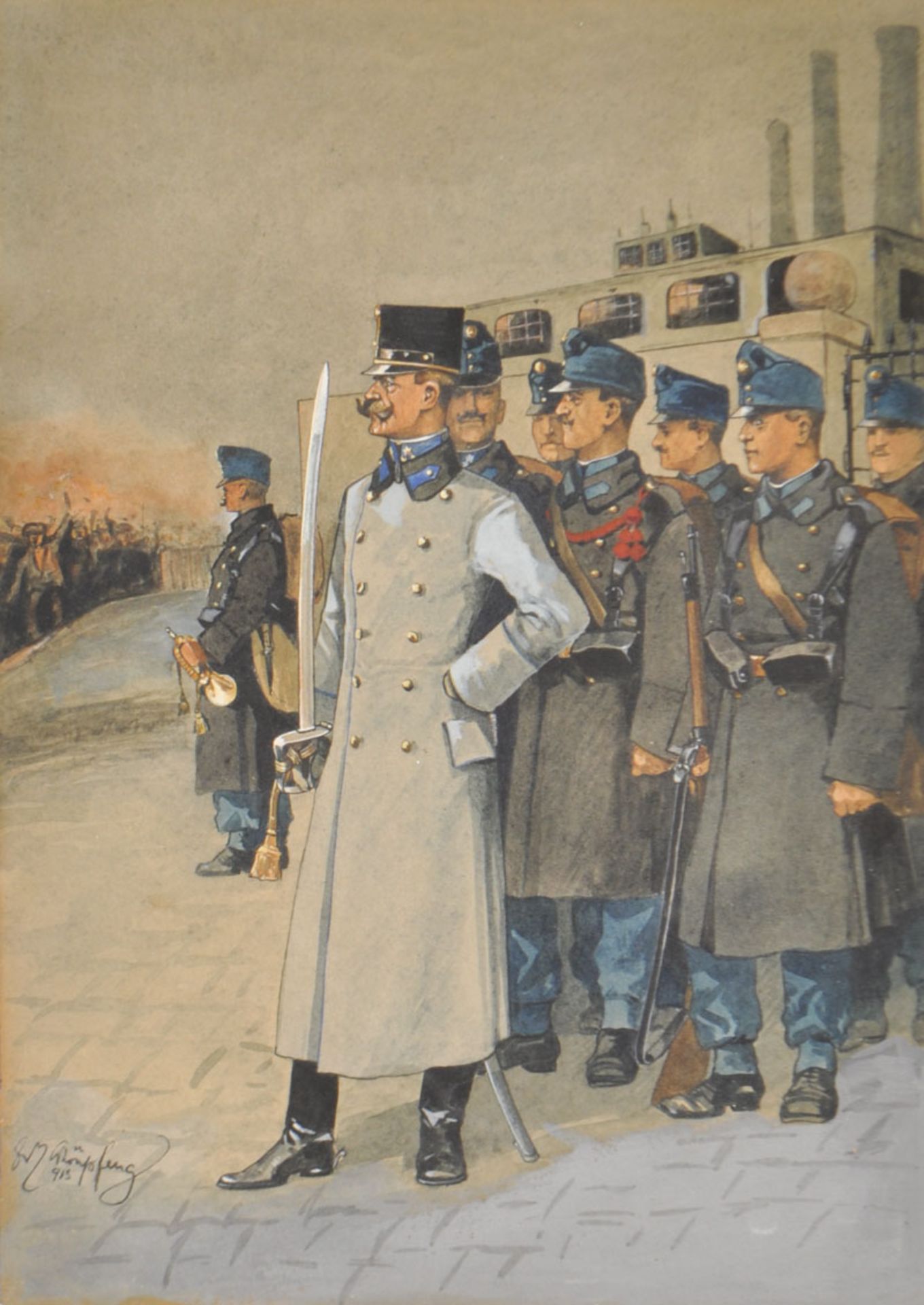 Fritz Schönpflug - K. u. k. Militär als Verteidiger einer Fabrik, Erster Weltkrieg, 1915