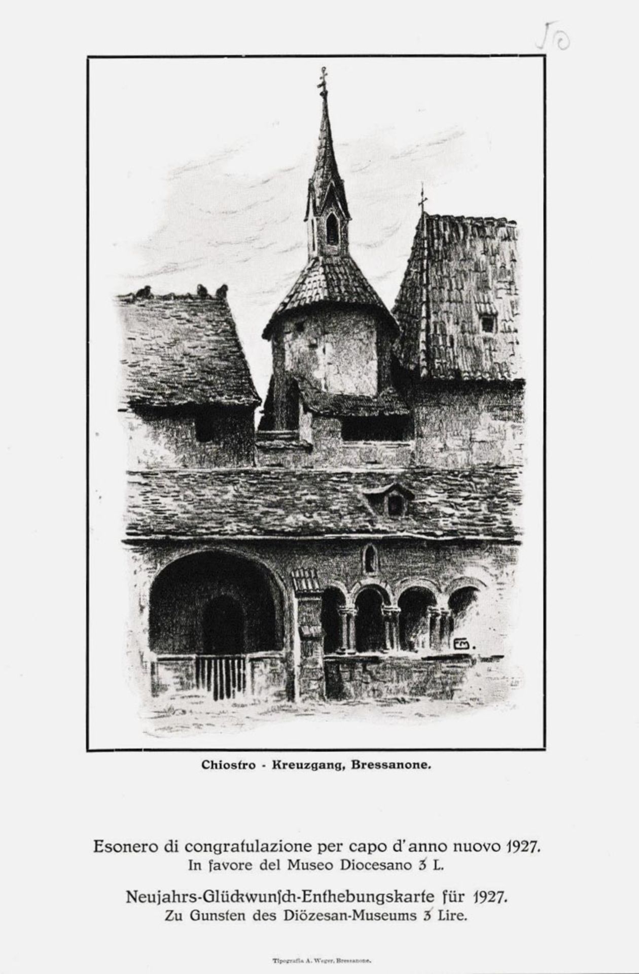 Anonym/Anonimo - Neujahrsglückwunsch-Entschuldigungskarten, 1927