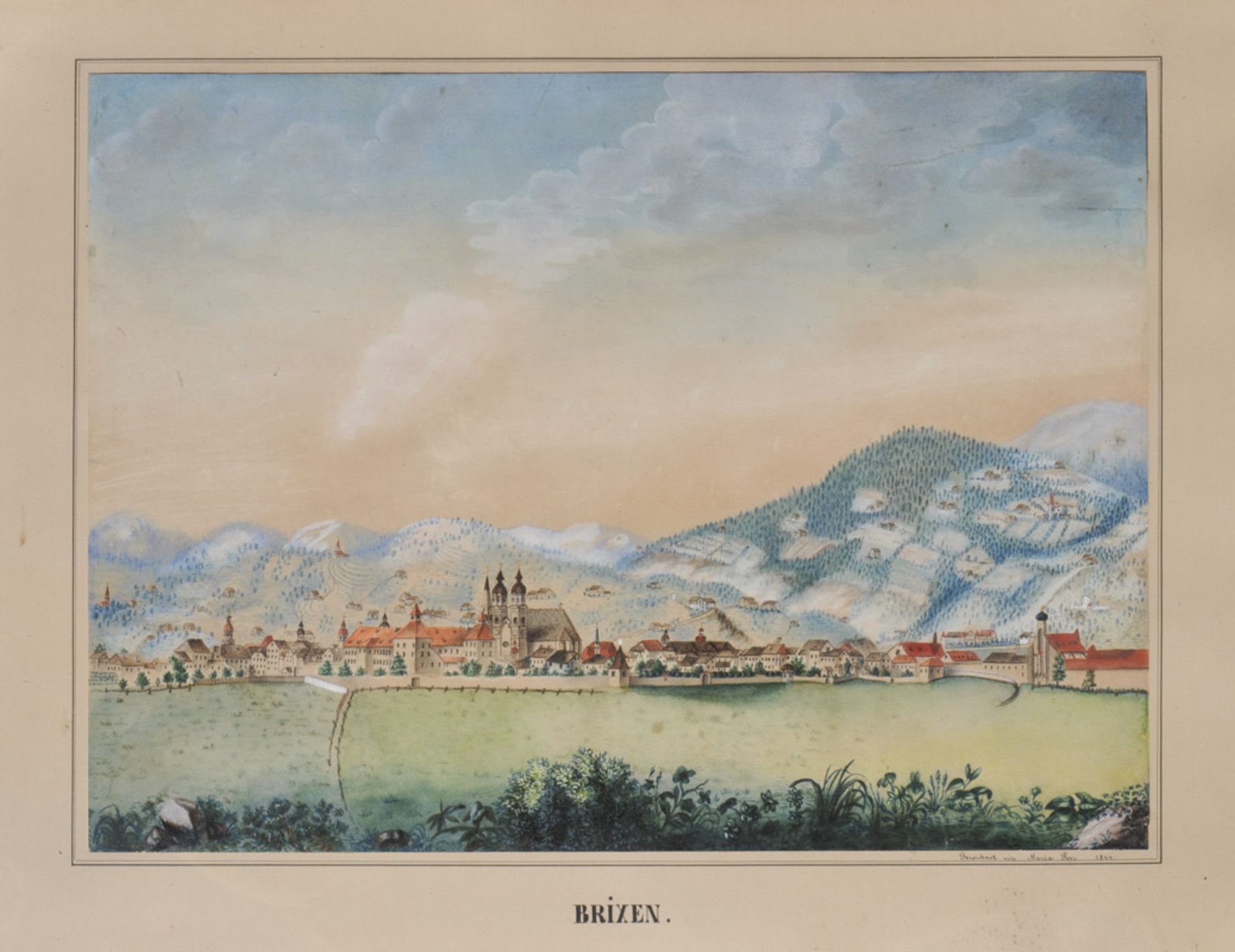 Maria Peer - Ansicht von Brixen, 1844