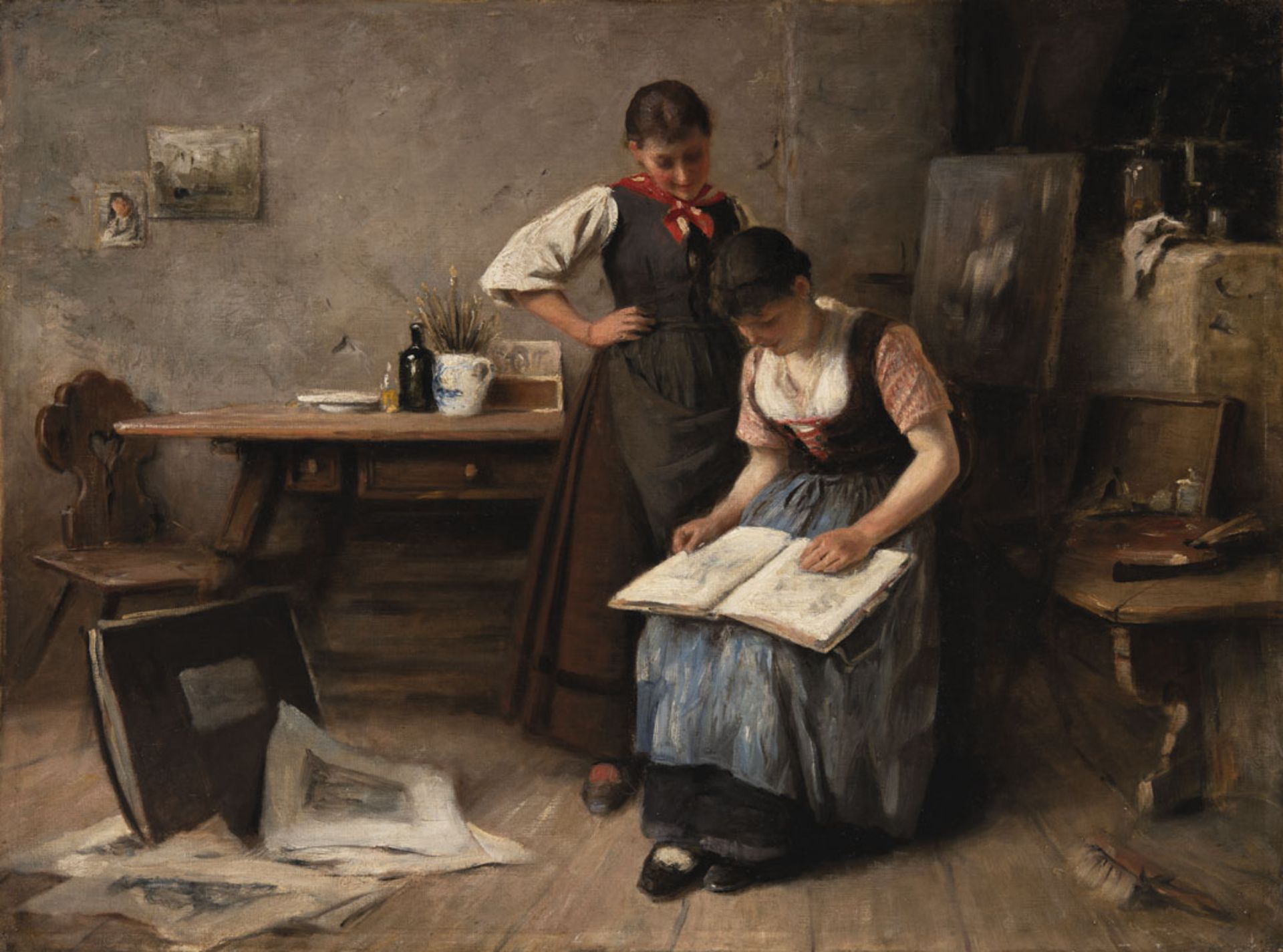 Alexander Koester - Im Atelier, um 1890