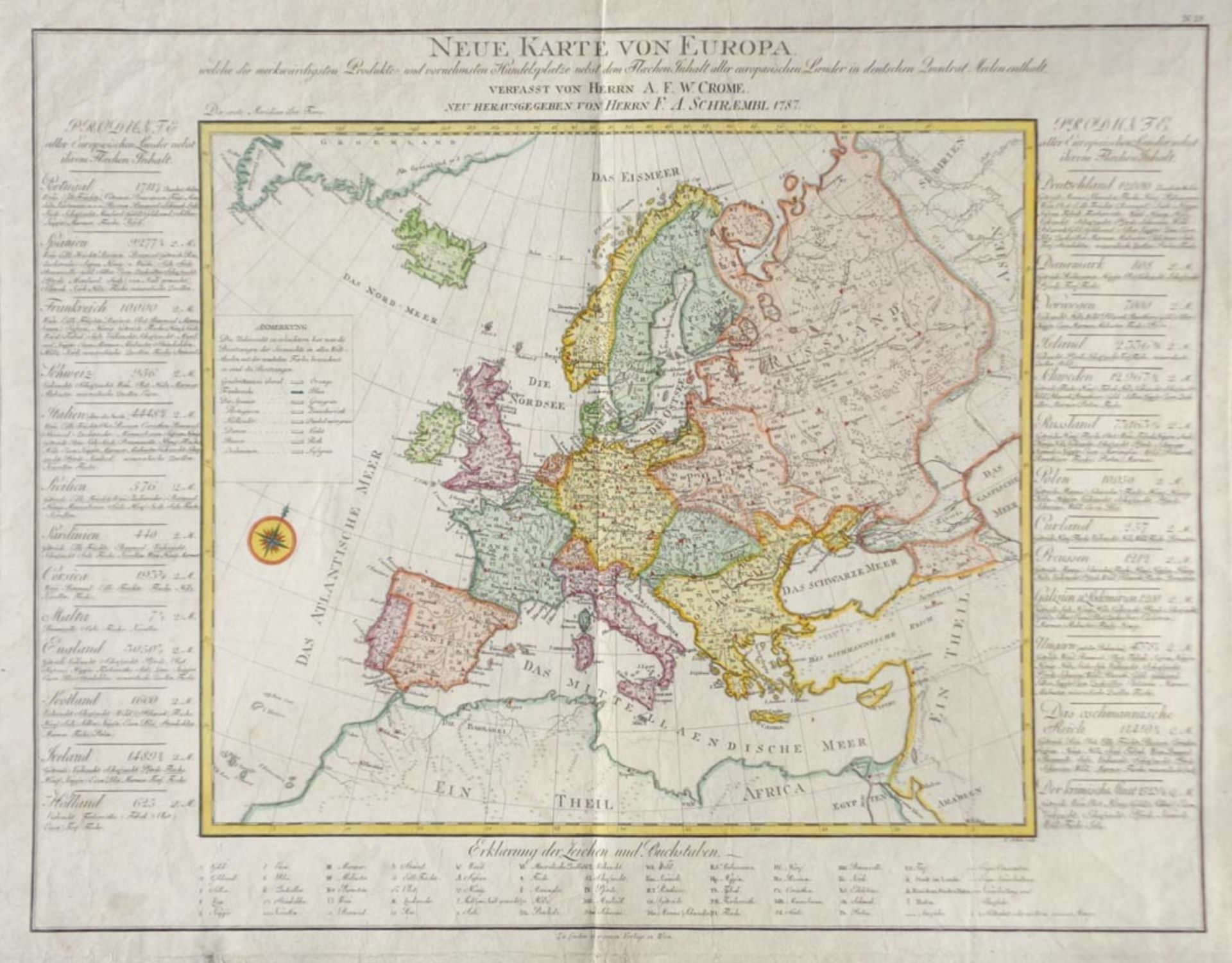 A.F.W Crome/F.A. Schraembl - Neue Karte von Europa …, 1787