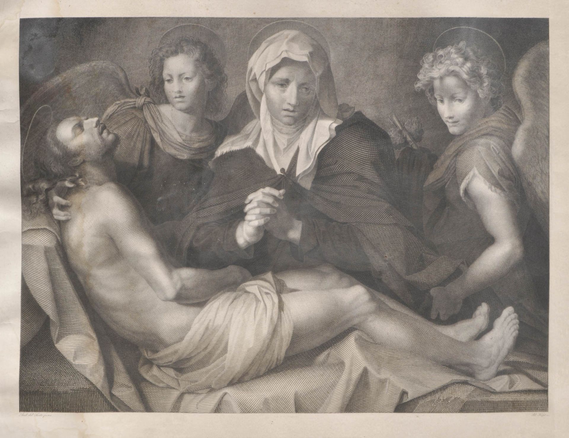 Blasius Höfel nach/da Andrea del Sarto, Mitte 19. Jh./metà del XIX sec. - Beweinung Christi