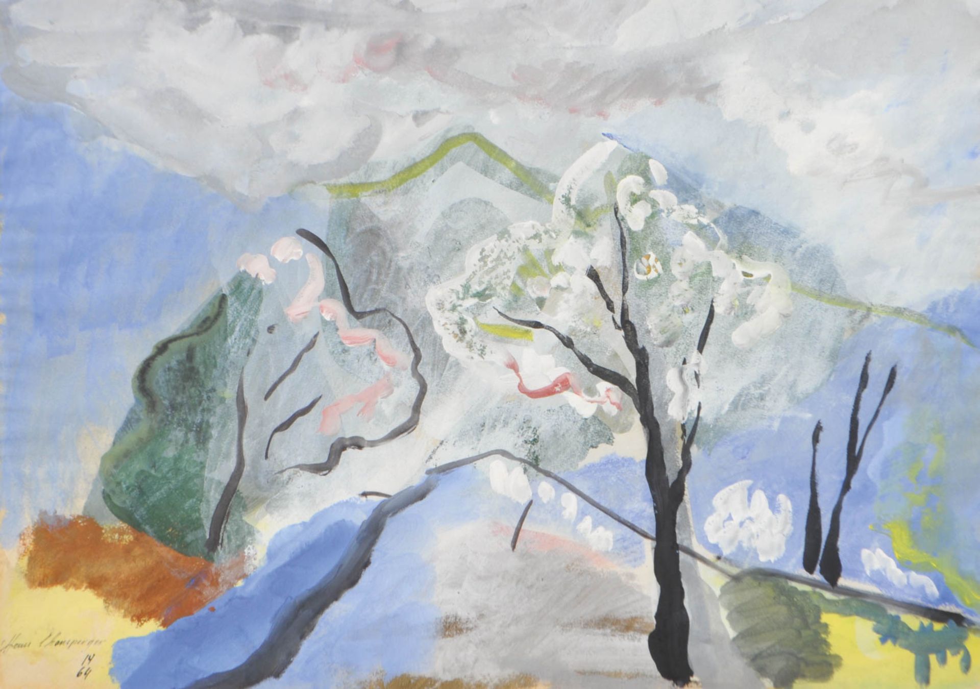 Hans Ebensperger - Vinschgauer Frühlingslandschaft, 1964