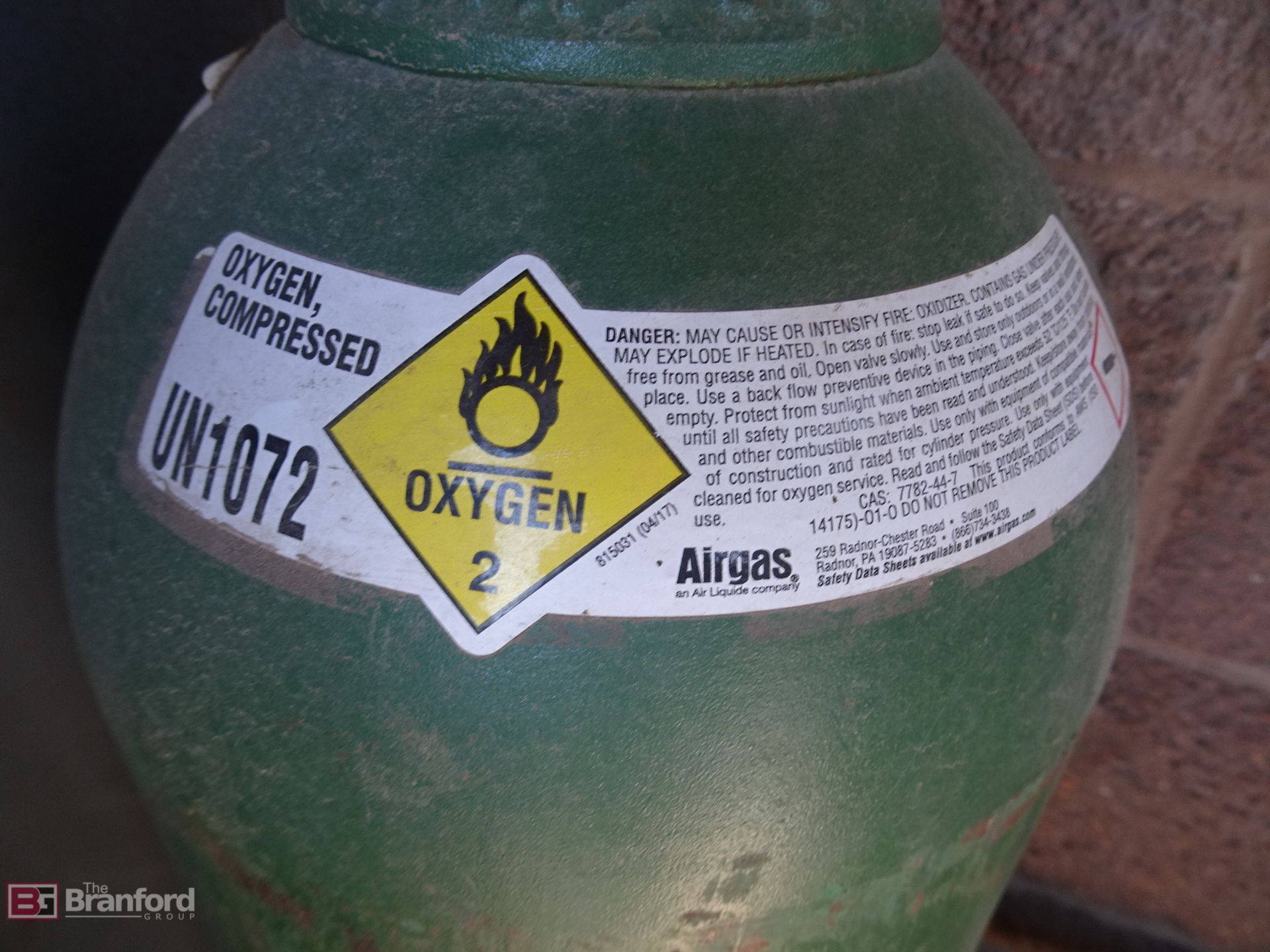 (3) Canisters Airgas UN1072, Compressed Oxygen - Image 2 of 2