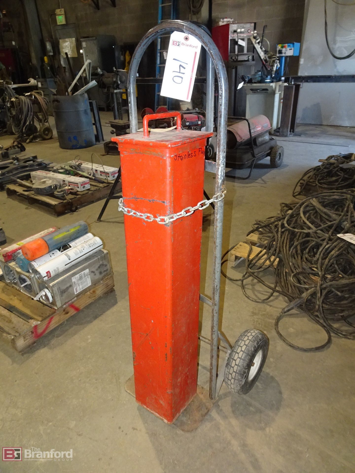 Tig Welding Rods w/ Steel Container 40"h; Hand Truck