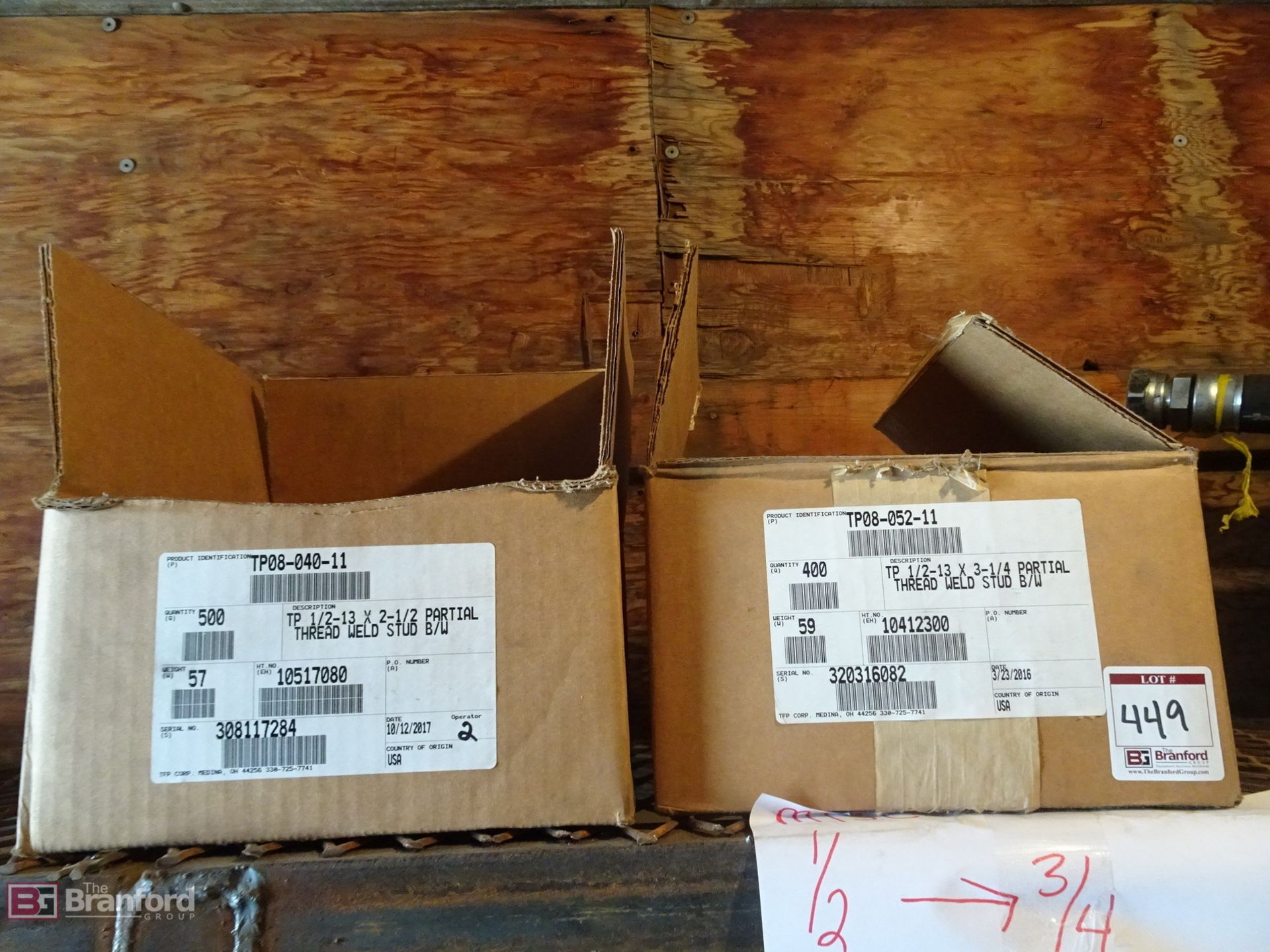 (2) Boxes of Thread Weld Stud