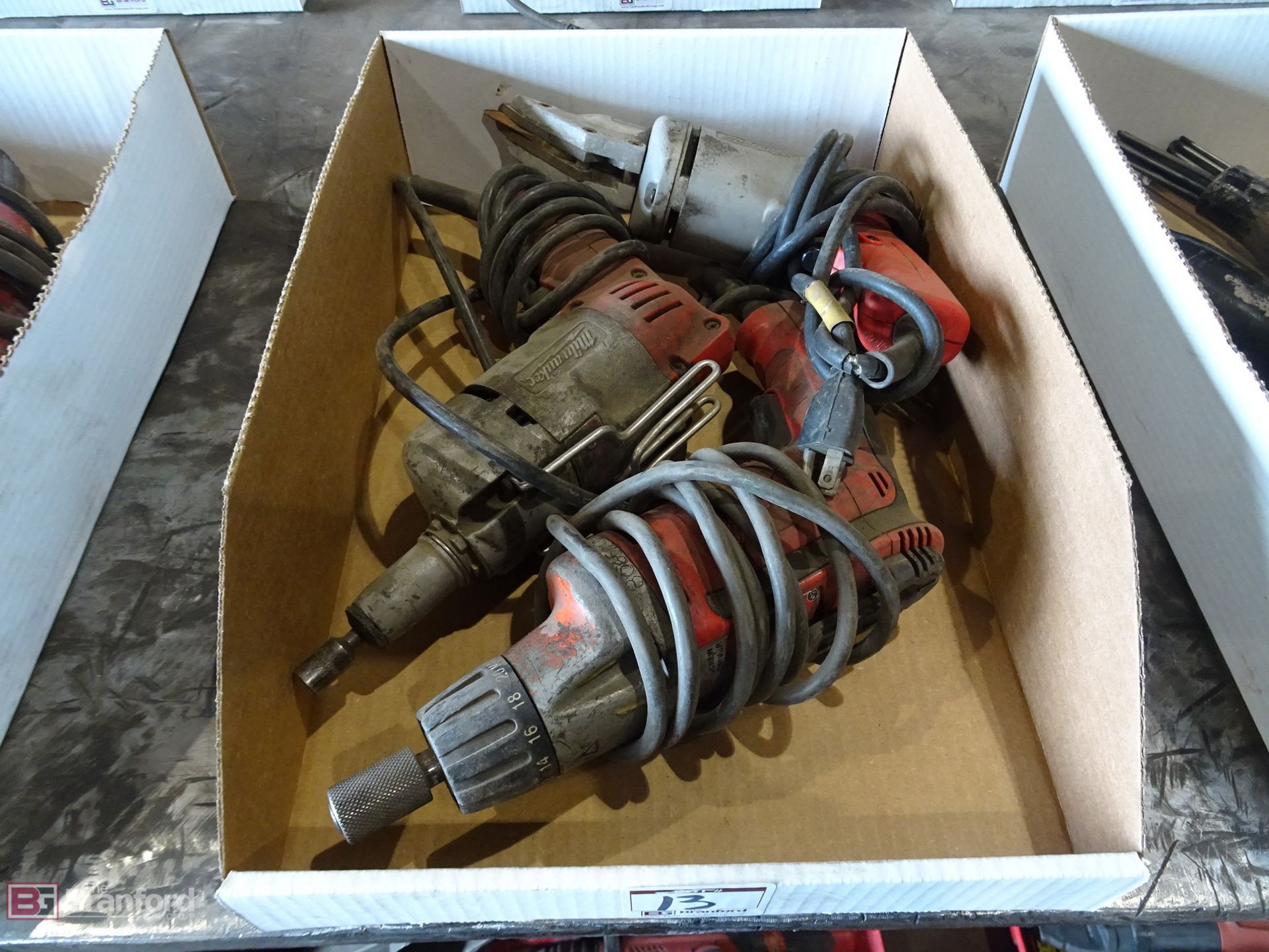 (2) Milwaukee Electric Drills; Milwaukee 18 Ga Electric Shears